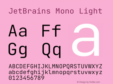 JetBrains Mono Light Version 2.200图片样张