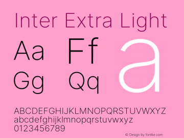 Inter Extra Light Version 3.013;git-1cae97df7 Font Sample