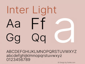 Inter Light Version 3.013;git-1cae97df7 Font Sample