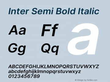 Inter Semi Bold Italic Version 3.013;git-1cae97df7图片样张
