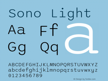 Sono Light Version 0.930; ttfautohint (v1.8.3)图片样张