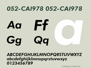 052-CAI978 052-CAI978 052-CAI978 Font Sample