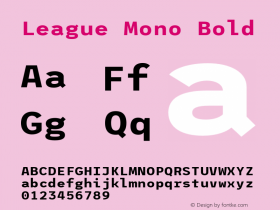 League Mono Bold Version 2.220;RELEASE图片样张