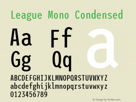 League Mono Condensed Version 2.220;RELEASE图片样张
