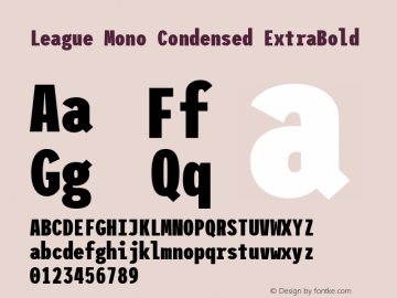 League Mono Condensed ExtraBold Version 2.220;RELEASE图片样张