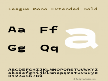 League Mono Extended Bold Version 2.220;RELEASE图片样张