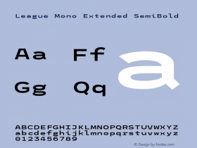 League Mono Extended SemiBold Version 2.220;RELEASE图片样张