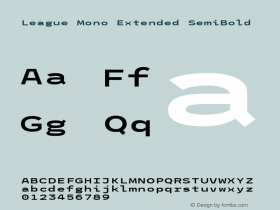 League Mono Extended SemiBold Version 2.220;RELEASE图片样张