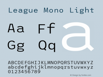 League Mono Light Version 2.220;RELEASE Font Sample