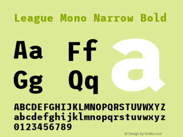 League Mono Narrow Bold Version 2.220;RELEASE Font Sample