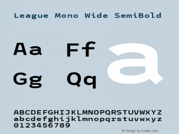 League Mono Wide SemiBold Version 2.220;RELEASE图片样张