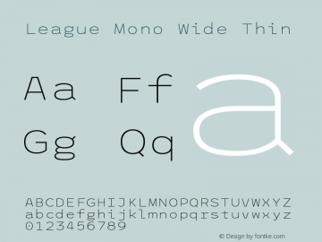 League Mono Wide Thin Version 2.220;RELEASE图片样张