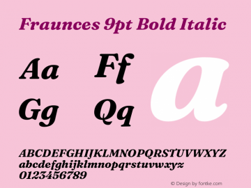 Fraunces 9pt Bold Italic Version 1.000;[f99f86859]图片样张