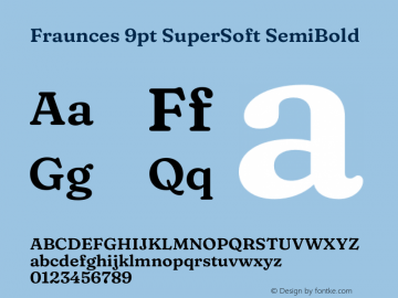 Fraunces 9pt SuperSoft SemiBold Version 1.000;[f99f86859] Font Sample