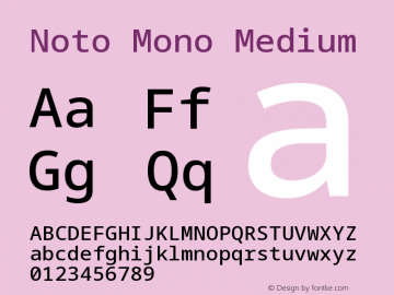 Noto Mono Medium Version 2.004 Font Sample