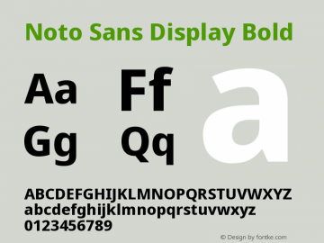 Noto Sans Display Bold Version 2.003 Font Sample