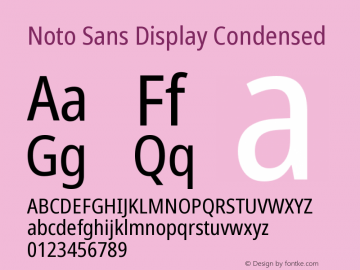 Noto Sans Display Condensed Version 2.003 Font Sample