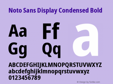 Noto Sans Display Condensed Bold Version 2.003 Font Sample