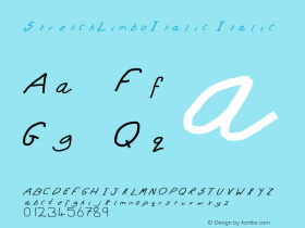 StretchLimboItalic Italic Version 001.000 Font Sample