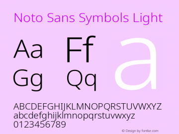 Noto Sans Symbols Light Version 2.001 Font Sample