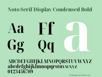 Noto Serif Display Condensed Bold Version 2.003 Font Sample