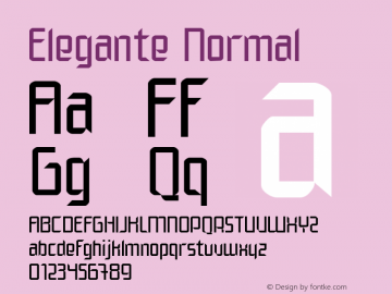 Elegante Normal Macromedia Fontographer 4.1 21/08/03 Font Sample