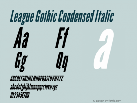 League Gothic Condensed Italic Version 1.600;RELEASE图片样张