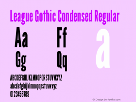 League Gothic Condensed Regular Version 1.600;RELEASE图片样张