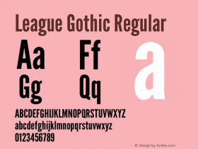 League Gothic Regular Version 1.600;RELEASE图片样张