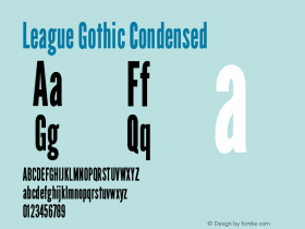 League Gothic Condensed Version 1.601;RELEASE图片样张