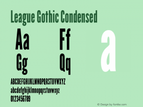 League Gothic Condensed Version 1.601;RELEASE图片样张
