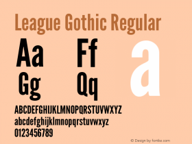League Gothic Regular Version 1.601;RELEASE图片样张