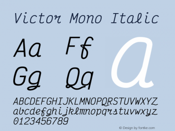 Victor Mono Italic Version 1.420图片样张