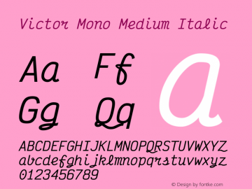 Victor Mono Medium Italic Version 1.420图片样张