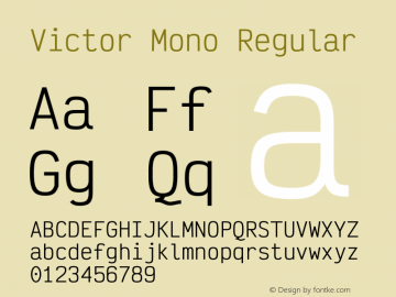 Victor Mono Regular Version 1.420图片样张