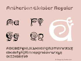Antherton Cloister Regular Macromedia Fontographer 4.1.5 8/22/03图片样张