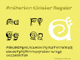 Antherton Cloister Regular Macromedia Fontographer 4.1.5 8/22/03 Font Sample