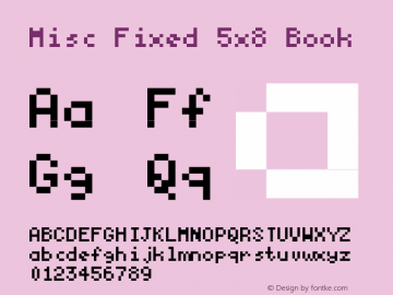 Misc Fixed 5x8 Version 001.000 Font Sample
