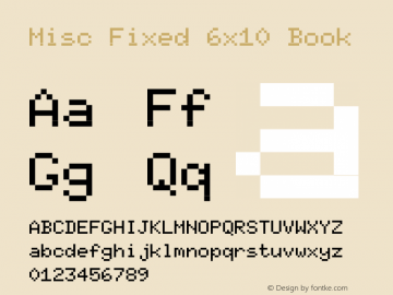 Misc Fixed 6x10 Version 001.000 Font Sample