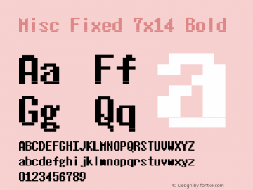 Misc Fixed 7x14 Bold Version 001.000图片样张