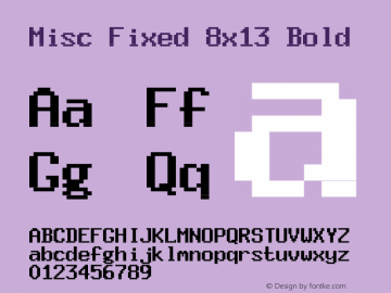 Misc Fixed 8x13 Bold Version 001.000图片样张