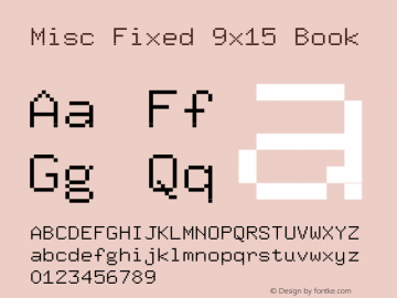 Misc Fixed 9x15 Version 001.000 Font Sample