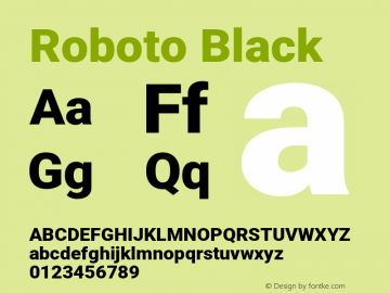 Roboto Black Version 3.003; 2020图片样张