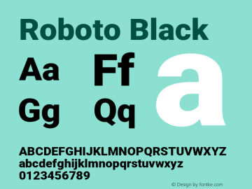 Roboto Black Version 3.003; 2020 Font Sample