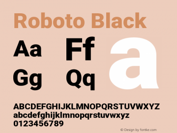 Roboto Black Version 3.003 Font Sample