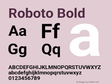 Roboto Bold Version 3.003 Font Sample