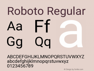 Roboto Version 3.003 Font Sample