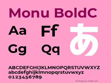 Monu BoldC v7.211 Font Sample
