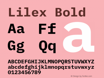 Lilex Bold Version 1.100 Font Sample