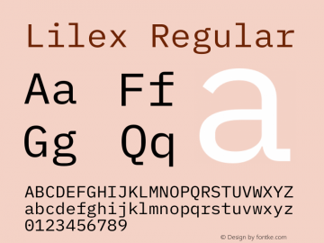 Lilex Regular Version 1.100 Font Sample